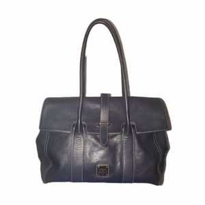 Dooney & Bourke Genuine Navy Blue Leather Satchel Shoulder Bag